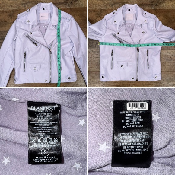 Blank NYC Highway Star Light Purple Vegan Leather Moto Jacket - Picture 13 of 14